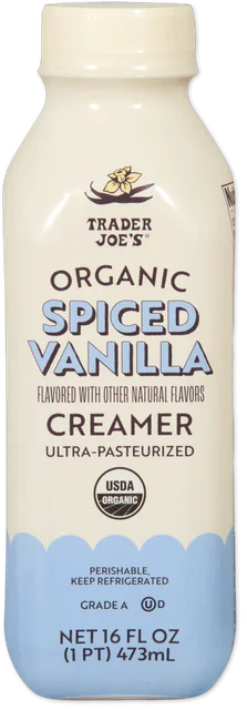 Organic Spiced Vanilla Coffee Creamer Rich & Creamy Dairy 16 Fl Oz