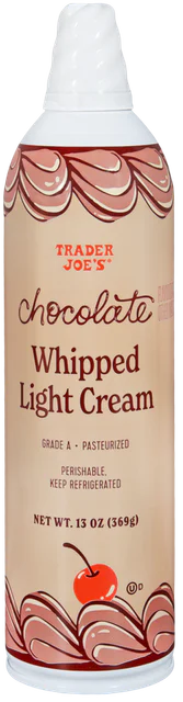 Chocolate Whipped Light Cream Rich & Fluffy Dessert Topping 13 Oz