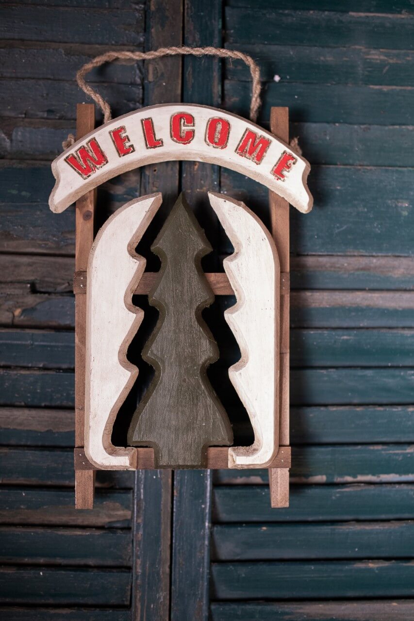 Sled with Embedded Tree Décor