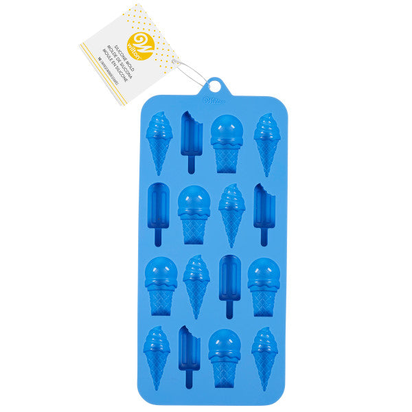 Wilton Silicone Ice Cream Treats Candy Mold, 16-Cavity