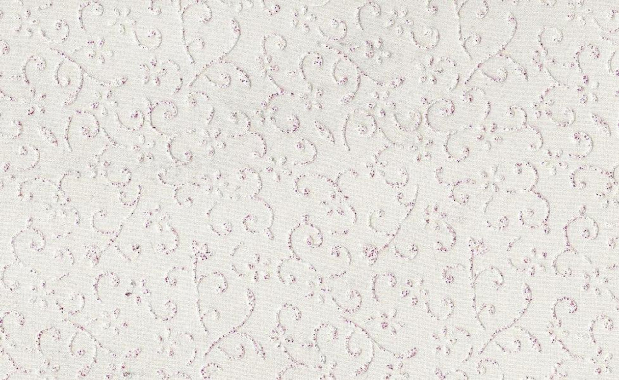 1 Yard Crystal Organza with Floral Glitter Fabric 58/60 Inches Wide