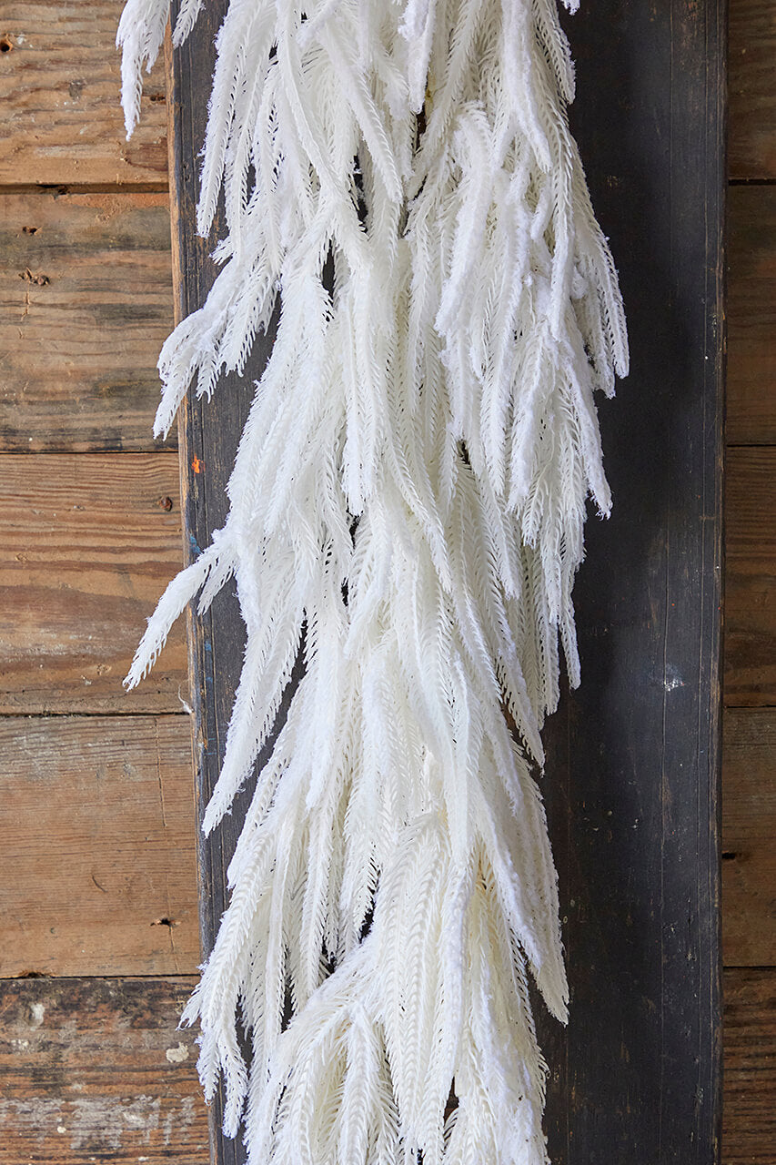 48” Real Touch Flocked White Norfolk Garland
