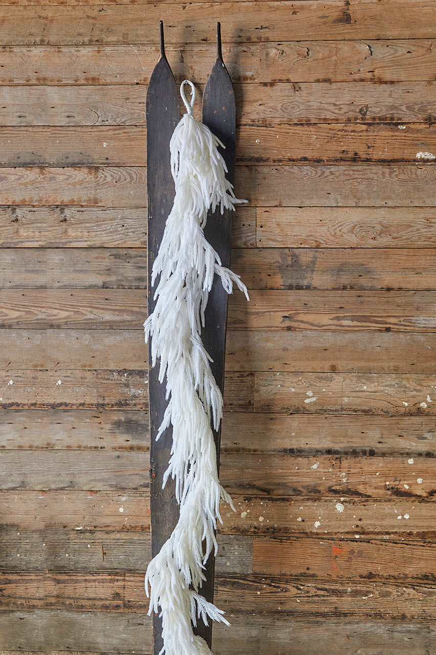 120” Real Touch Flocked White Norfolk Pine Garland
