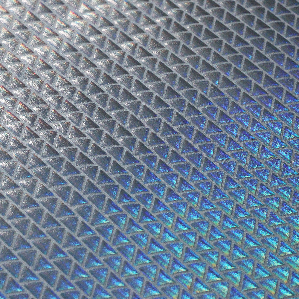 Disco Diamond Nylon Spandex Fabric - Hologram Triangle Print, 58/60" Width (1 Yard)