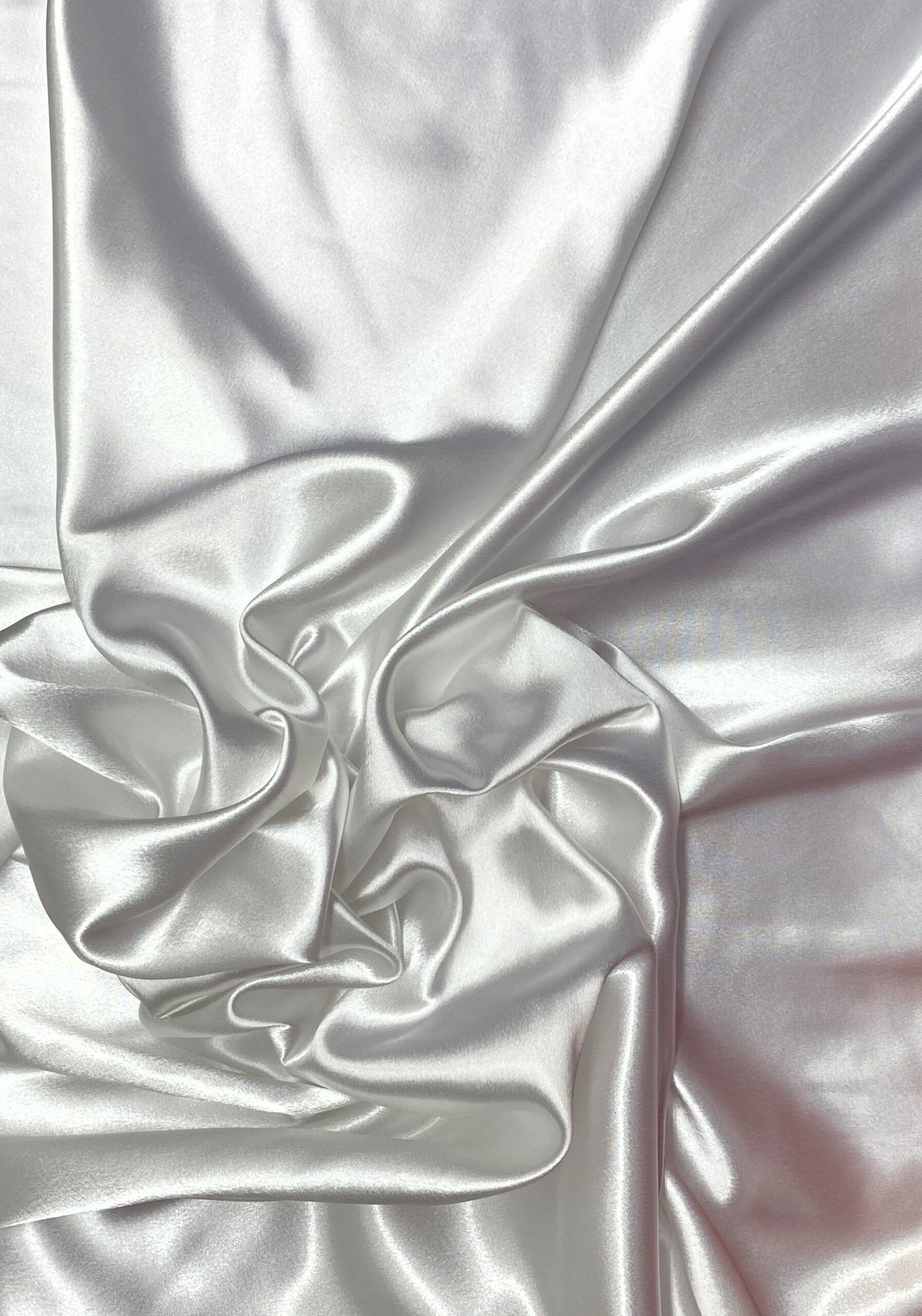 Crepe Satin Polyester Fabric - White, 58" Width (1 Yard)