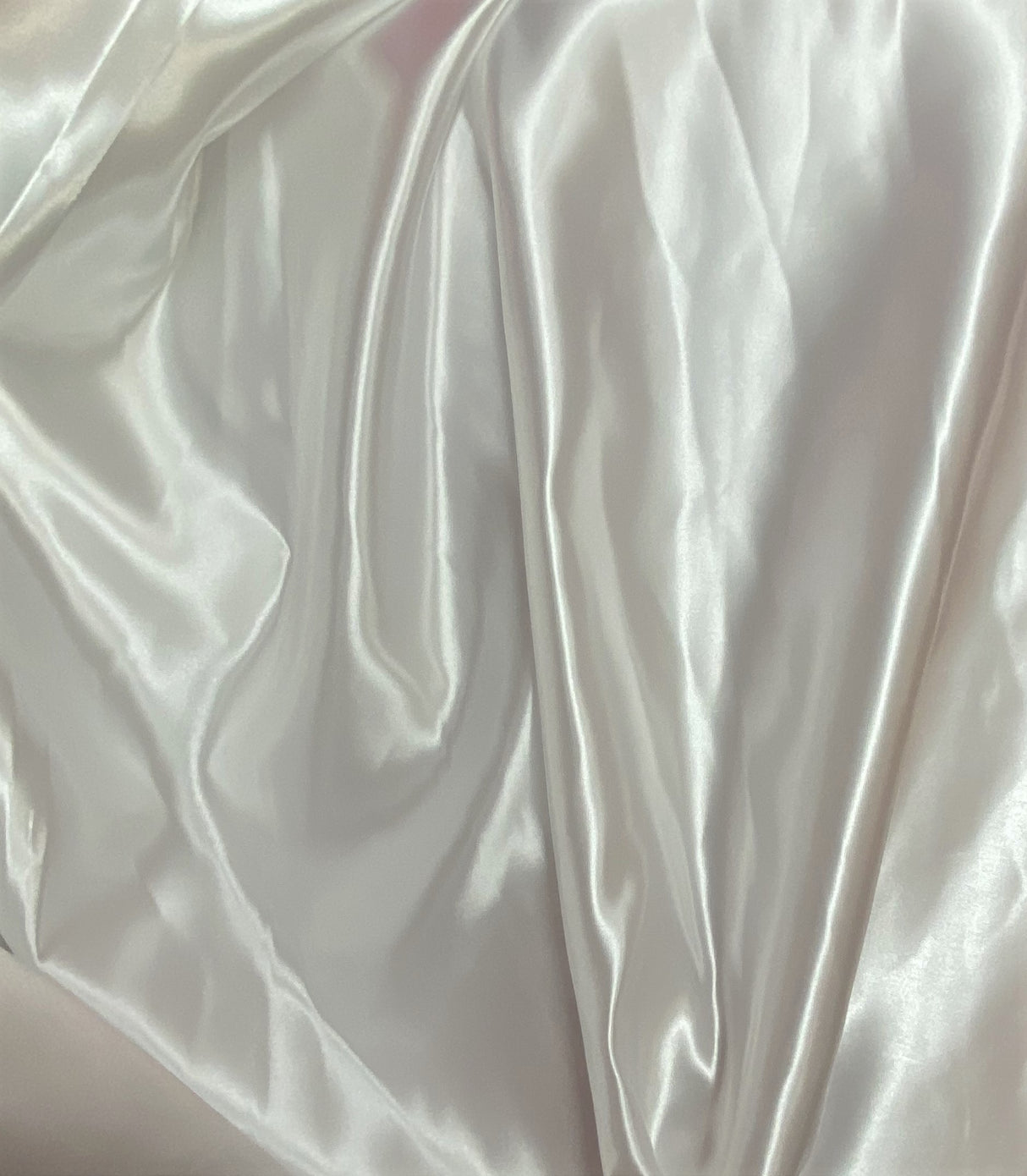 White Bridal Satin Polyester Fabric - White, 58"-60" Width (1 Yard)