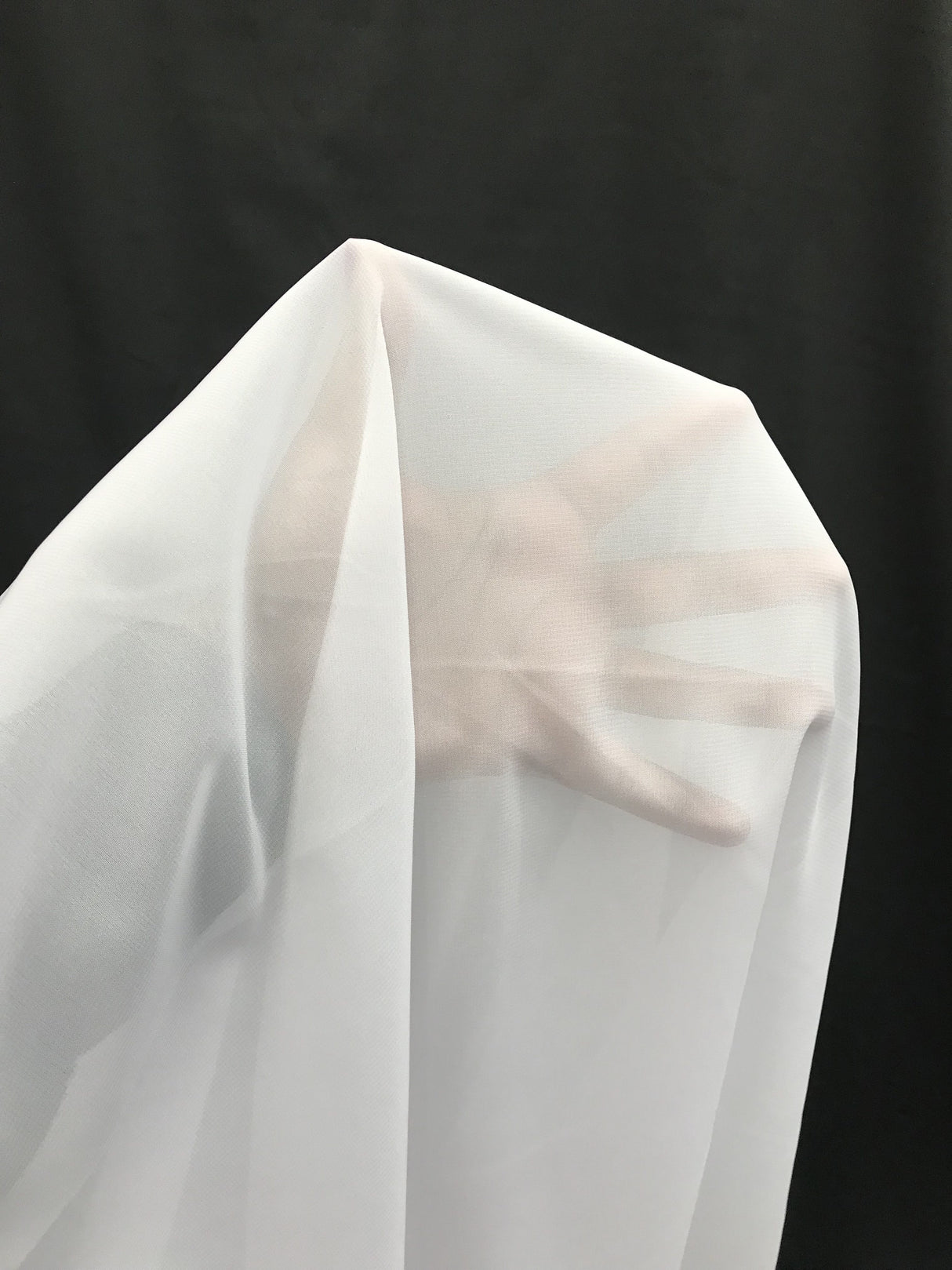 White Chiffon Polyester Fabric - White Sheer, 59"-60" Width (1 Yard)
