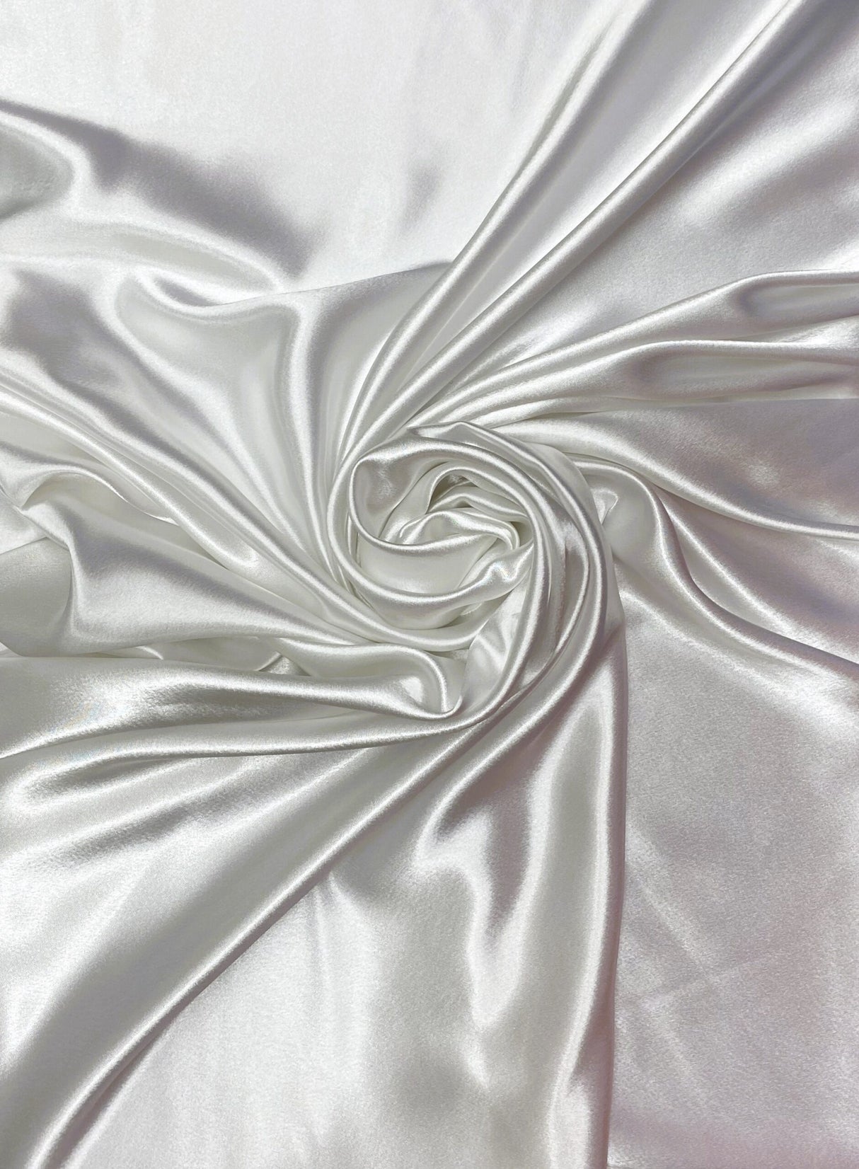 Crepe Satin Polyester Fabric - White, 58" Width (1 Yard)