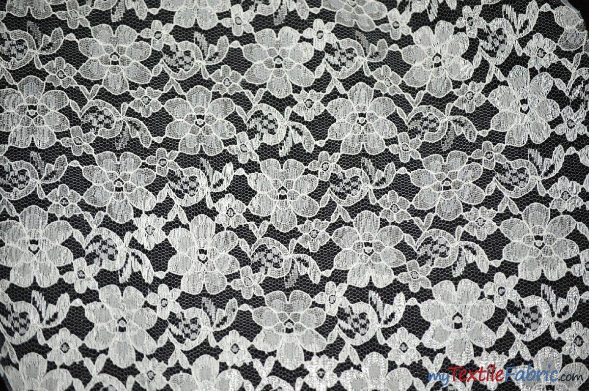 Raschel Lace Polyester Fabric - Floral Sheer Lace, 58/60" Width (1 Yard)