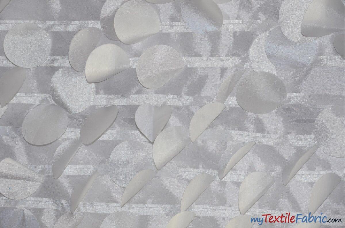 Petal Taffeta Polyester Fabric - Round Petal Texture, 57" Width, Multiple Colors (1 Yard)