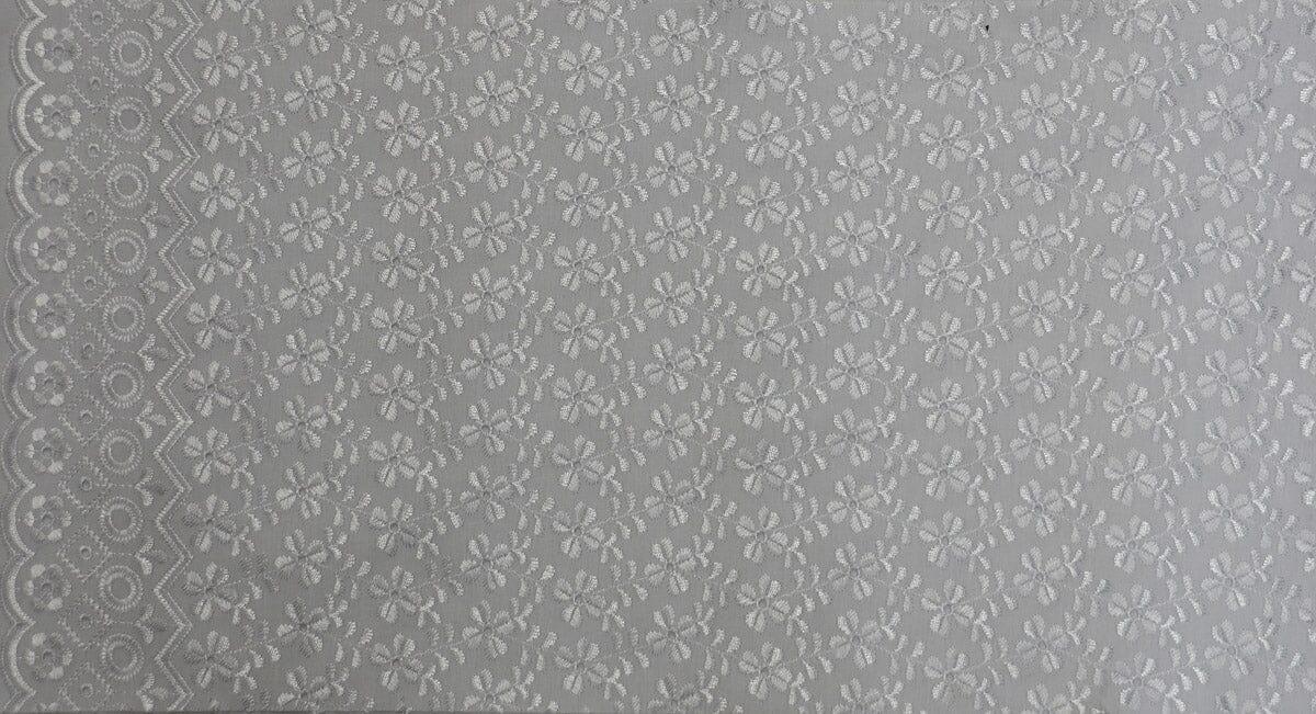 Polyester Cotton Heavy Eyelet Embroidery Fabric - Double Sided Scallop, Multiple Colors, 45" Wide (1 Yard)