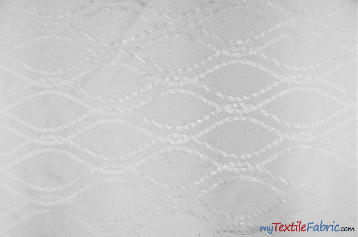 Elliptical Jacquard Polyester Fabric - Reversible Modern Geometric Pattern, 58/60" Width, Multiple Colors (1 Yard)