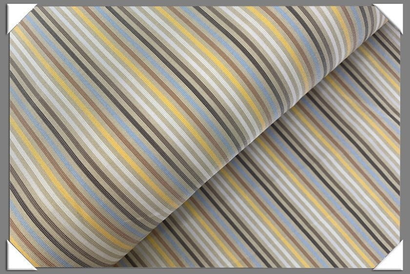 Striped Lining Rayon Blend Fabric - Brown/Dark Brown, Pink/Yellow/Green, White/Blue/Gold, White/Grey/Yellow, White/Yellow/Blue, 57/60" Width