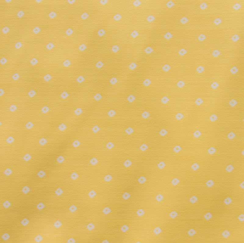 Swim Knit Nylon Lycra Tiny White Diamonds Sunglow Yellow
