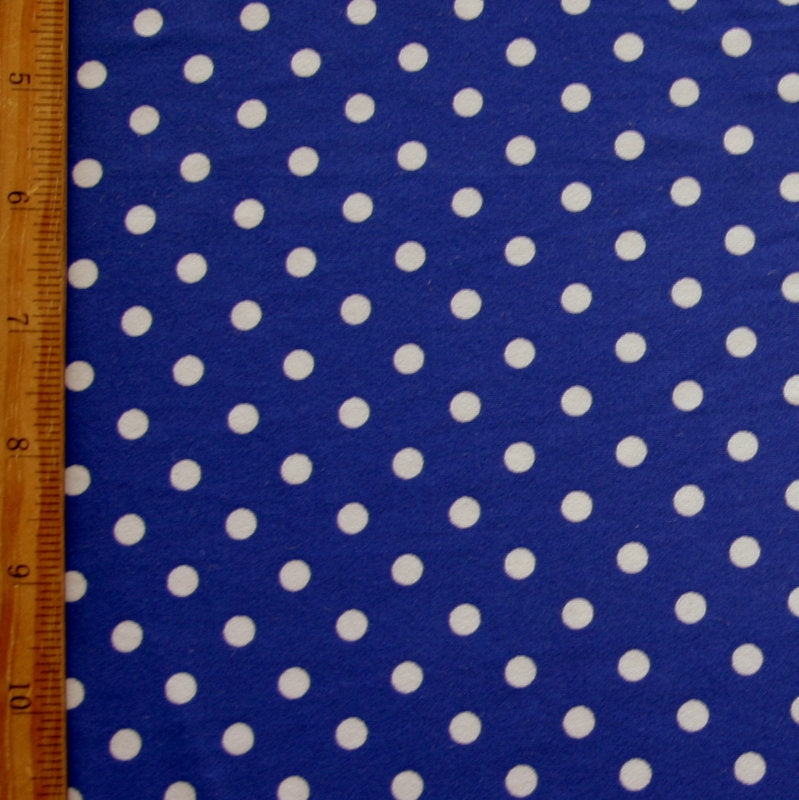 Swim Knit Nylon Lycra White Eraser Polka Dots on Royal Purple