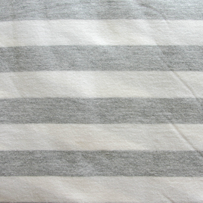 Cotton Knit 1" Stripe Grey and Off White Seconds
