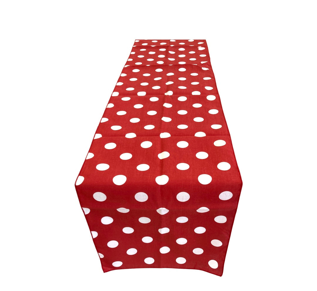 Polka Dot Print Broadcloth Poly Cotton Fabric - 12" Wide X 108" Long, Table Runner, Colorful Dot Pattern (1 Piece)