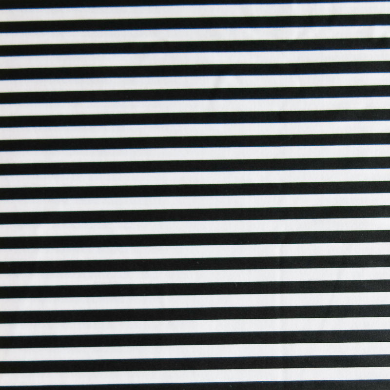 Poly Spandex Swimsuit Fabric Black and White 1/4" Stripe