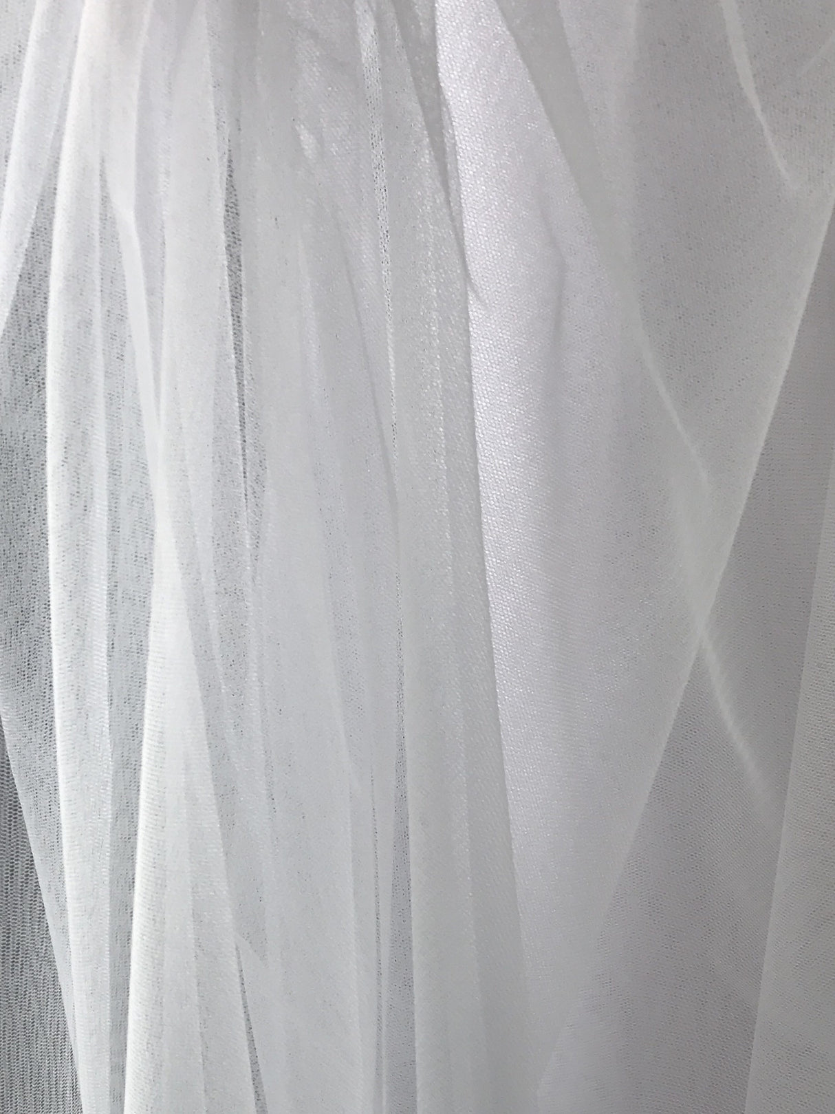 English Net White Polyester Fabric - White Mesh, 59/60" Width (1 Yard)