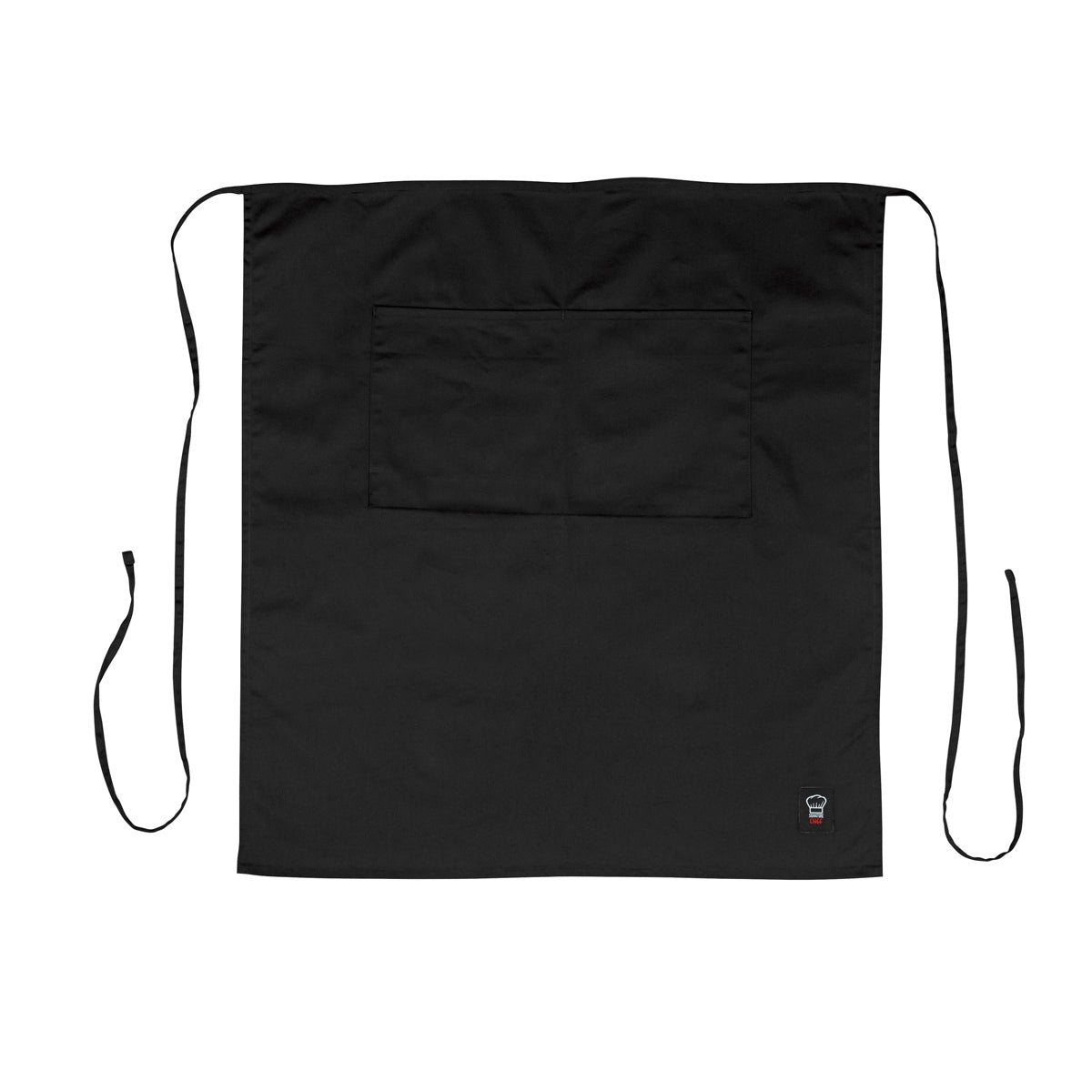 Winco Waist Bistro Apron, 32"L x 28"W - Black