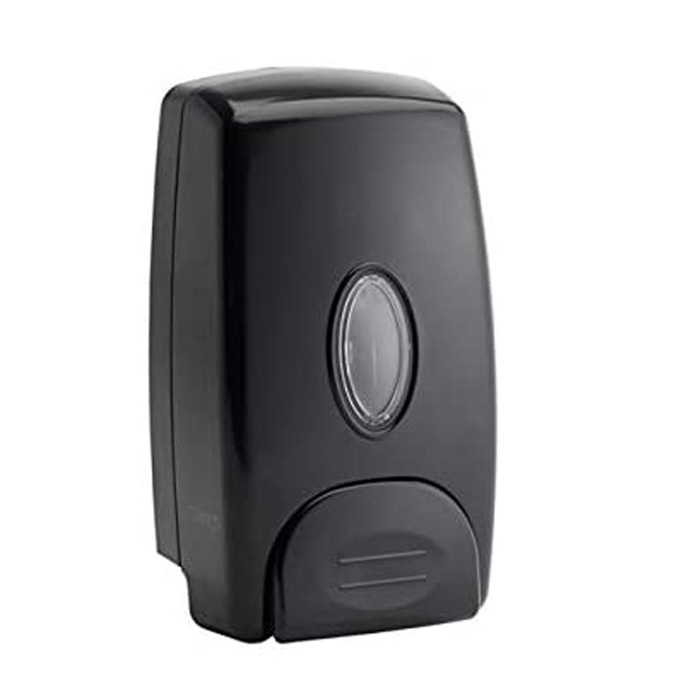 Winco Wall Mounted Black Plastic Soap Dispenser