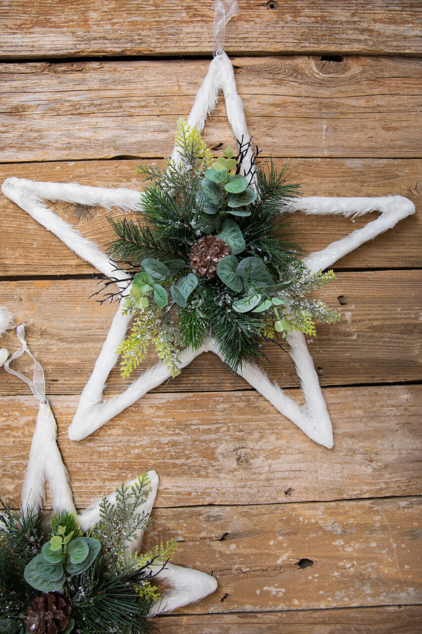 19” 5 Point Snowflake Metal Ornament