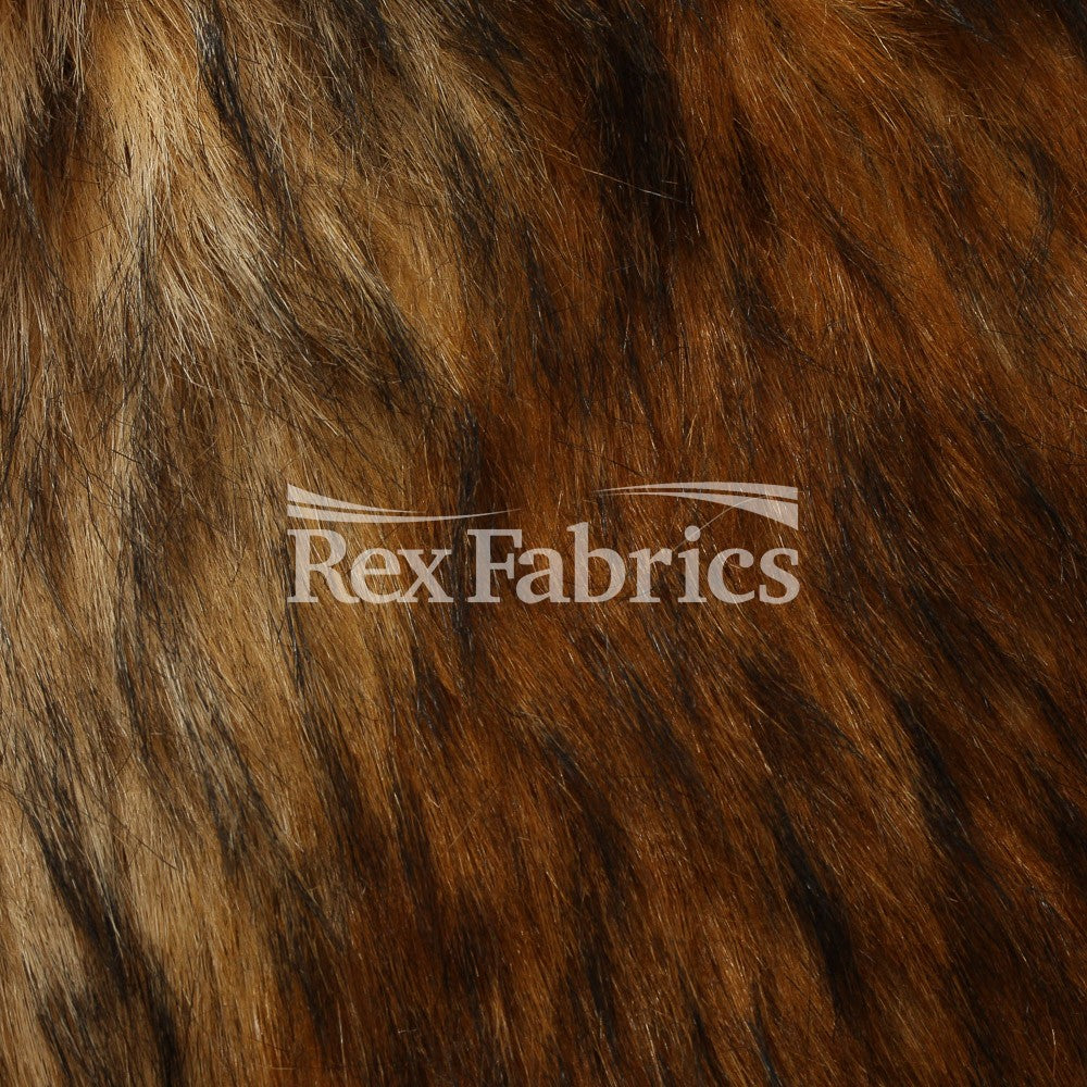 Wolf Skin Fur Polyester Fabric - Gray/Black Wolf Pattern, 58/60" Width (1 Yard)
