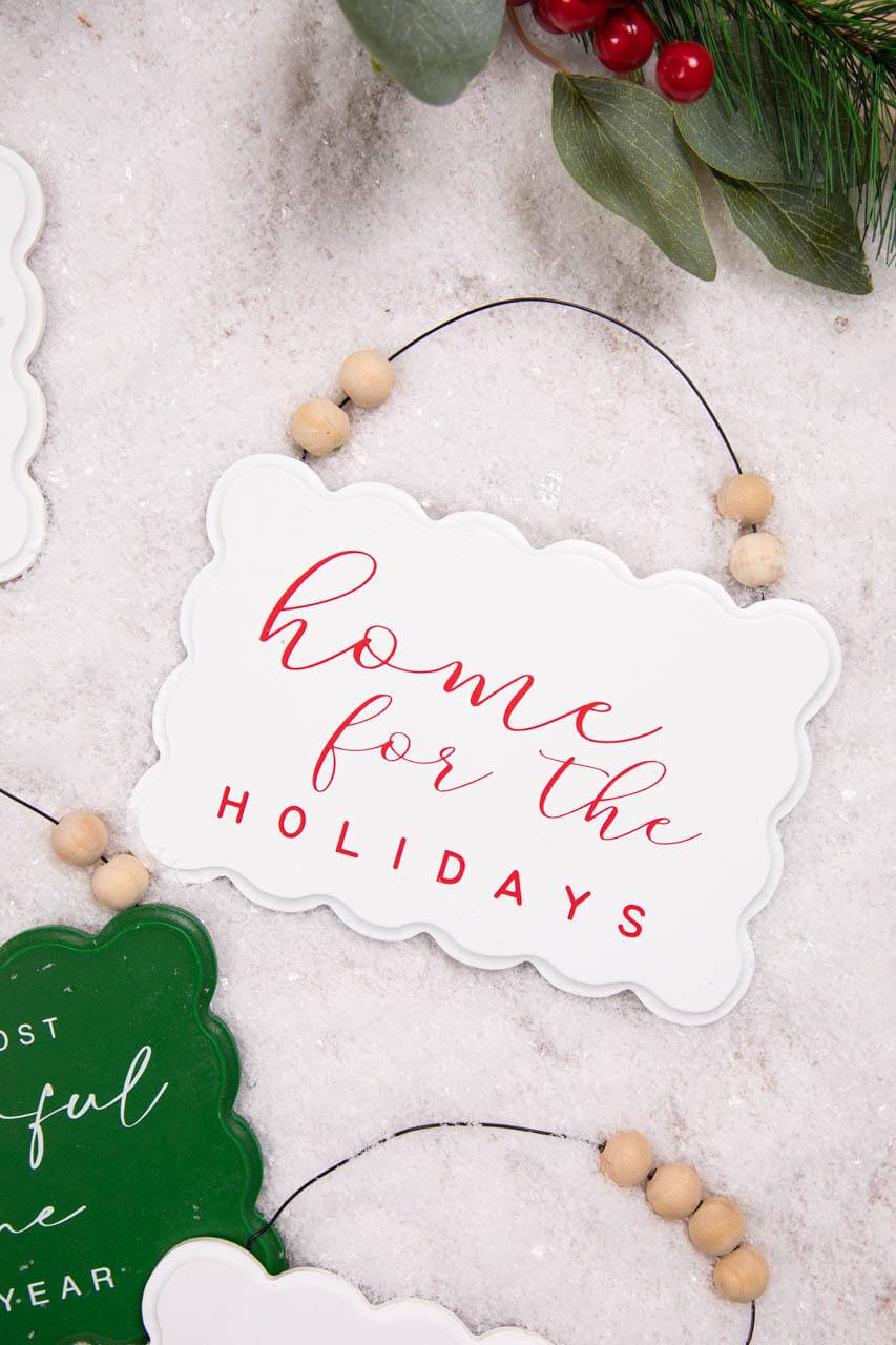 6.6” Wood Holiday Sign Ornament