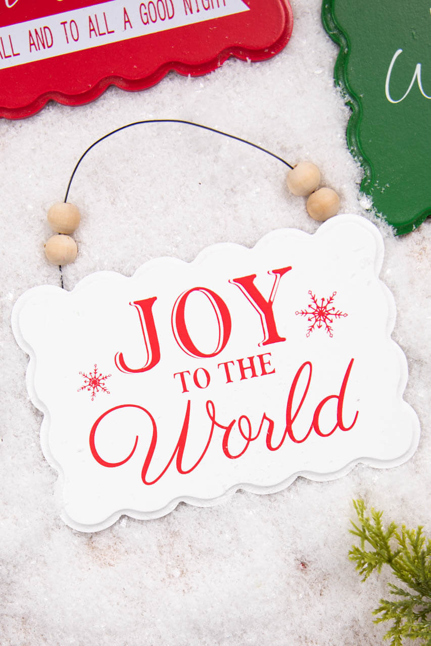 6.6” Wood Holiday Sign Ornament