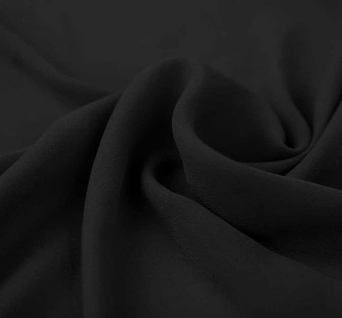 Wool Dobby Polyester Fabric - Black, 58/60" Width