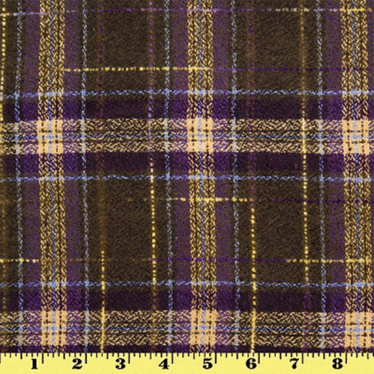 Plaid Wool Blend Woven Fabric