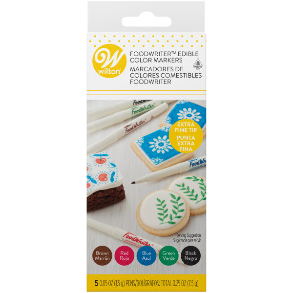 Wilton Extra Fine Tip Edible Food Markers – 5 Piece Set