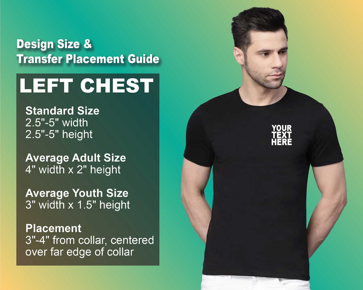 Pack: 12 Fast Custom Team T-Shirts – Personalized with Logo or Text (Left Chest - Black)