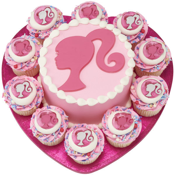 12" Heart Pink Foil Cake Board Drum perfect for Valentines Day