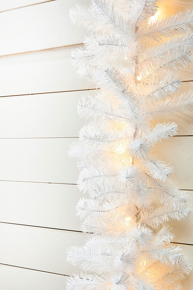 9' x 12 Inch LED White Crystal Spruce Garland