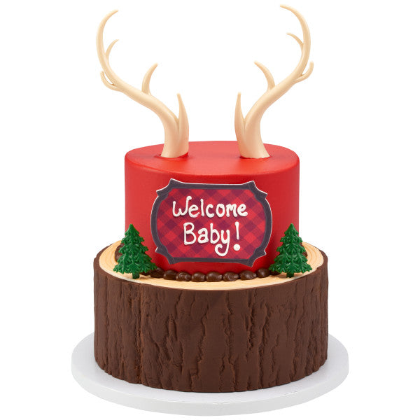 DEER ANTLERS CREATIONS Cake Topper for Birthdays and Parties 2-Pc