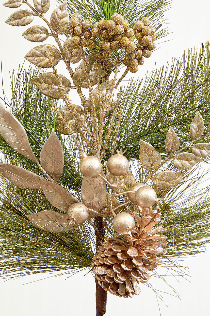 30 Inchi Berry/Cone Cedar Spray - Platinum Luxurious Holiday Christmas Decor Accent