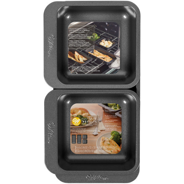Wilton Perfect Results Square and Oblong Premium Non-Stick Baking Pan Set, 4-Piece