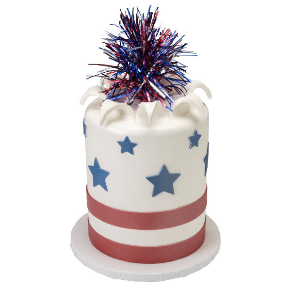 Independence Day Spray Mylar topper celebrate with congratulations Cupcake Cake Pics - set of 24