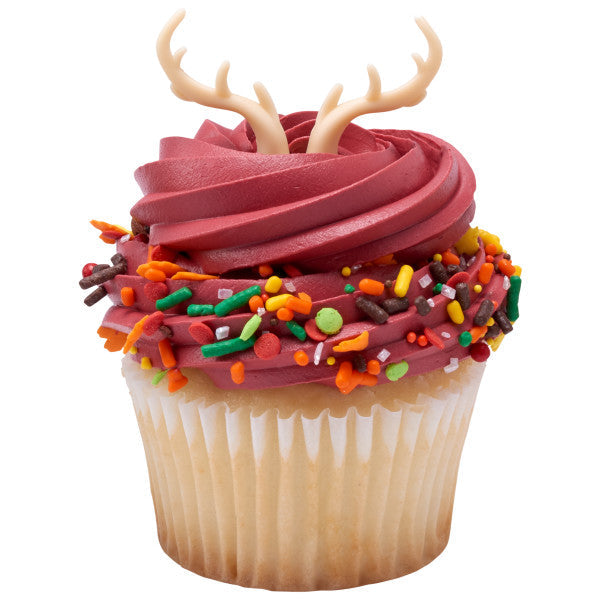 DEER ANTLERS Cake and Cupcake Toppers for Birthdays and Parties 72 count rings