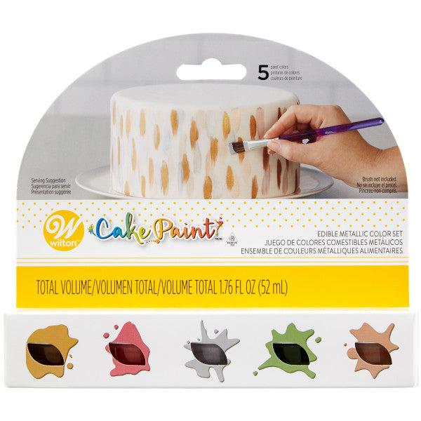 Wilton Cake Paint Set, 5-Piece Metallic Set (Gold, Silver, Copper, Red & Green)