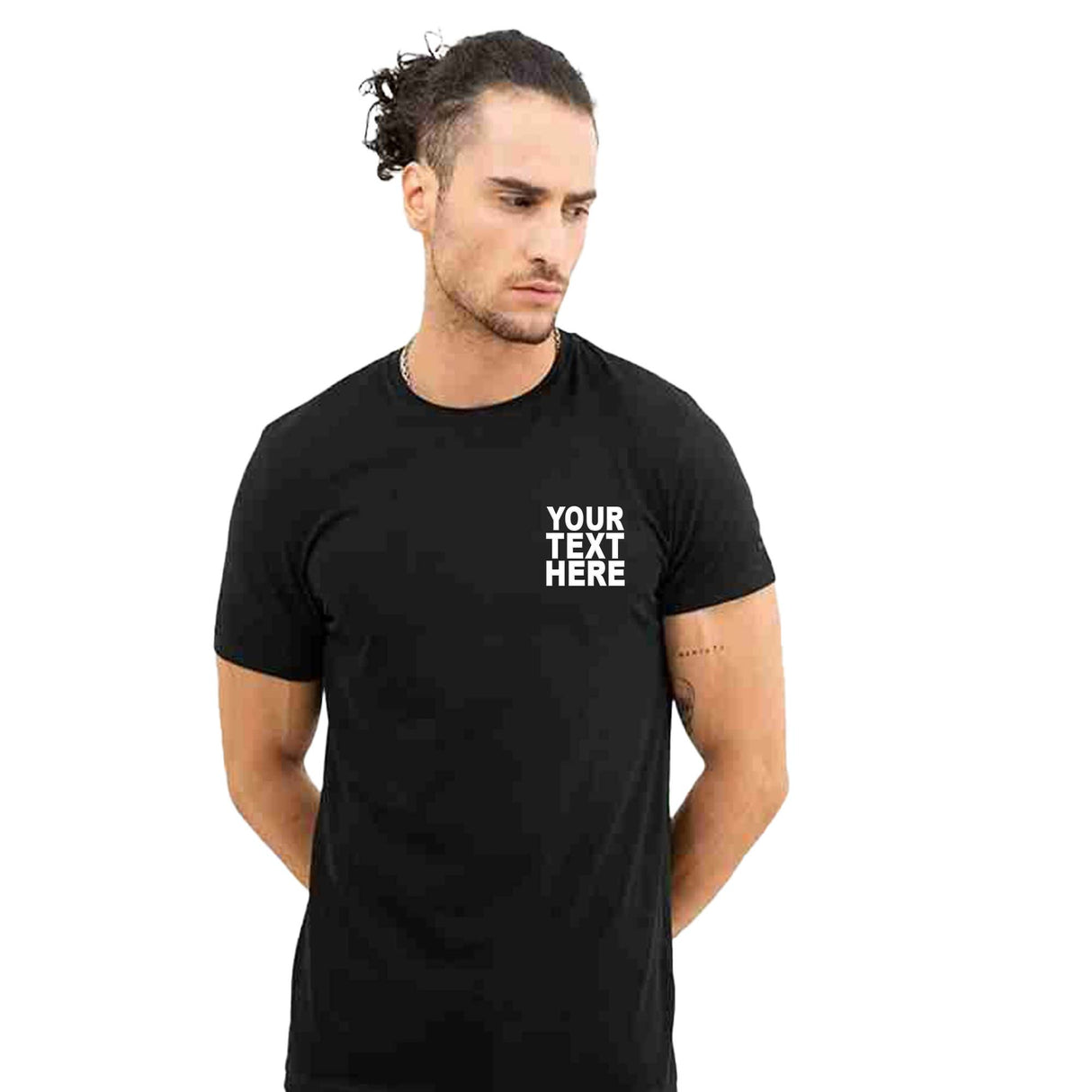 Pack: 12 Fast Customized T-Shirts – Create Your Own with Double-Sided Print (Black)
