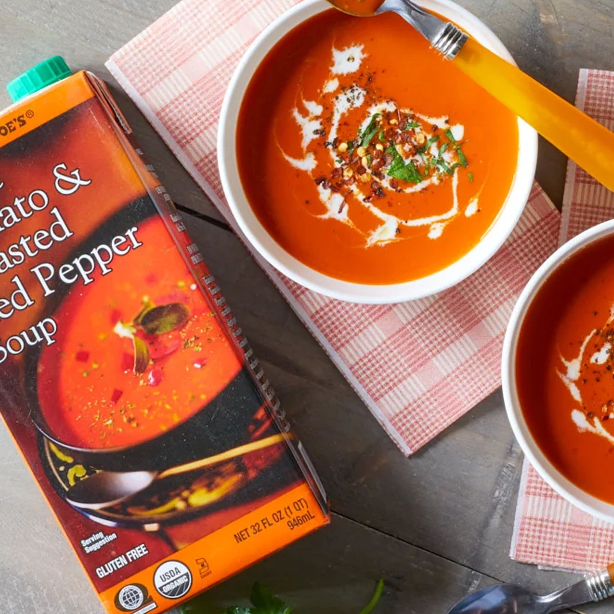 Trader Joe's Organic Tomato & Roasted Red Pepper Soup 32 fl oz