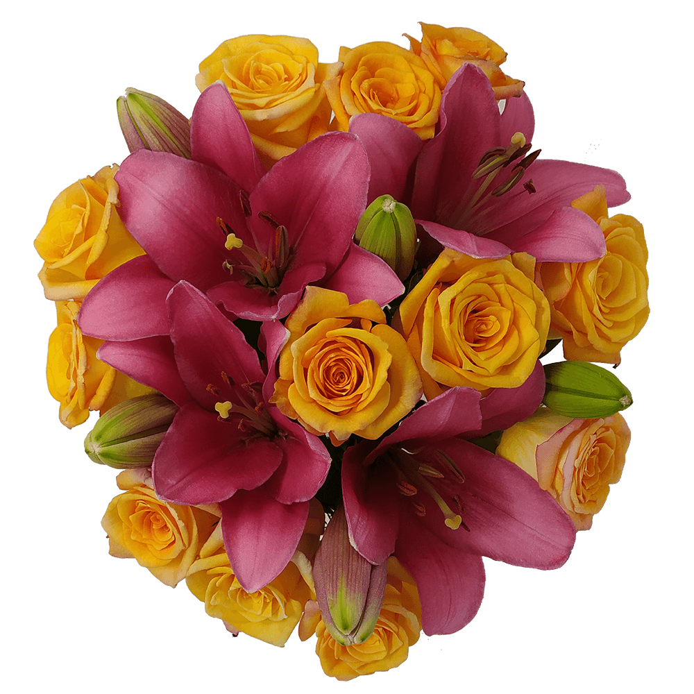 Premium Rose & Lily Mixed Floral Bouquet for Gifts & Decoration