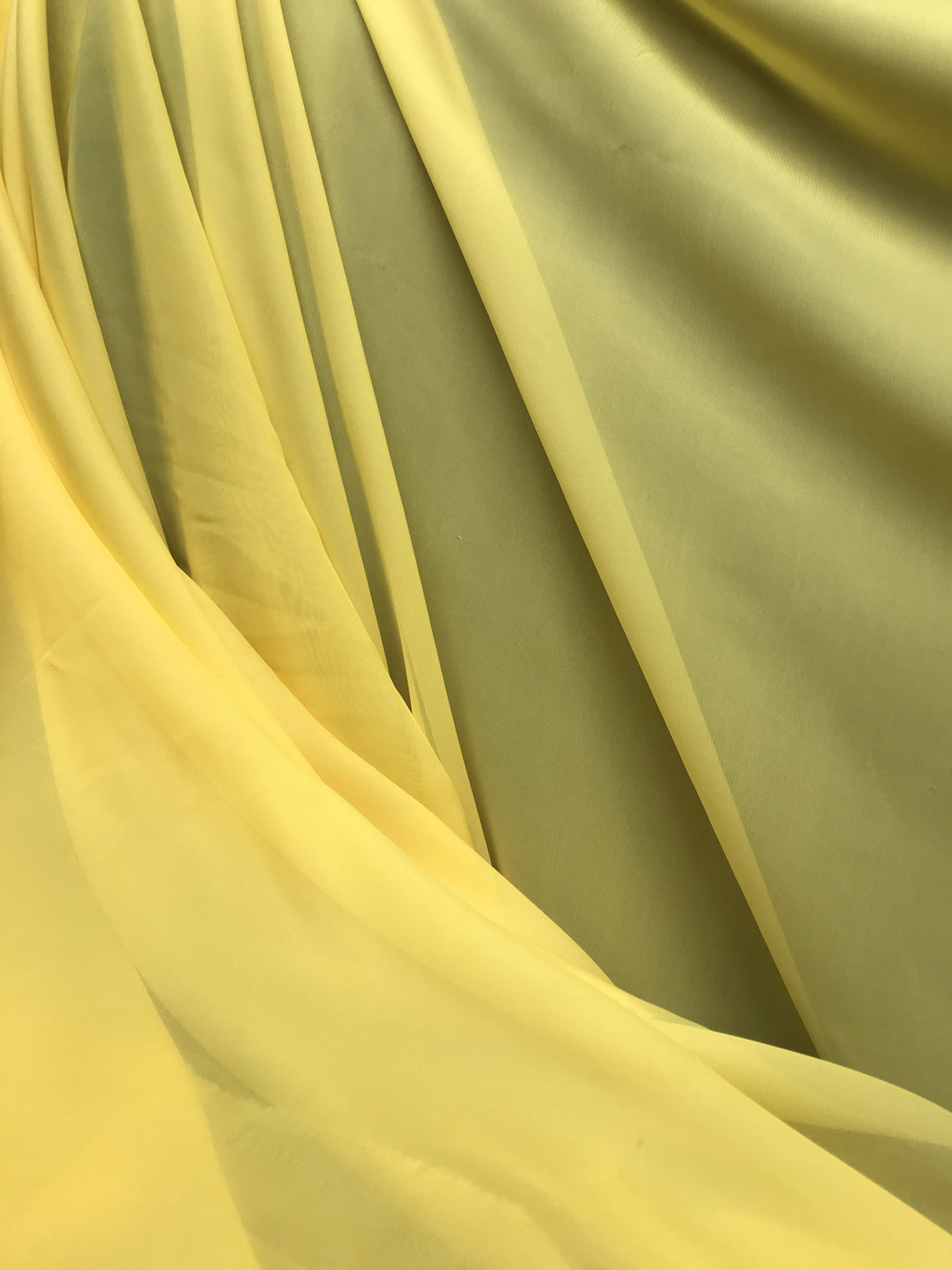 Yellow Chiffon Polyester Fabric - Yellow Sheer, 59"-60" Width (1 Yard)