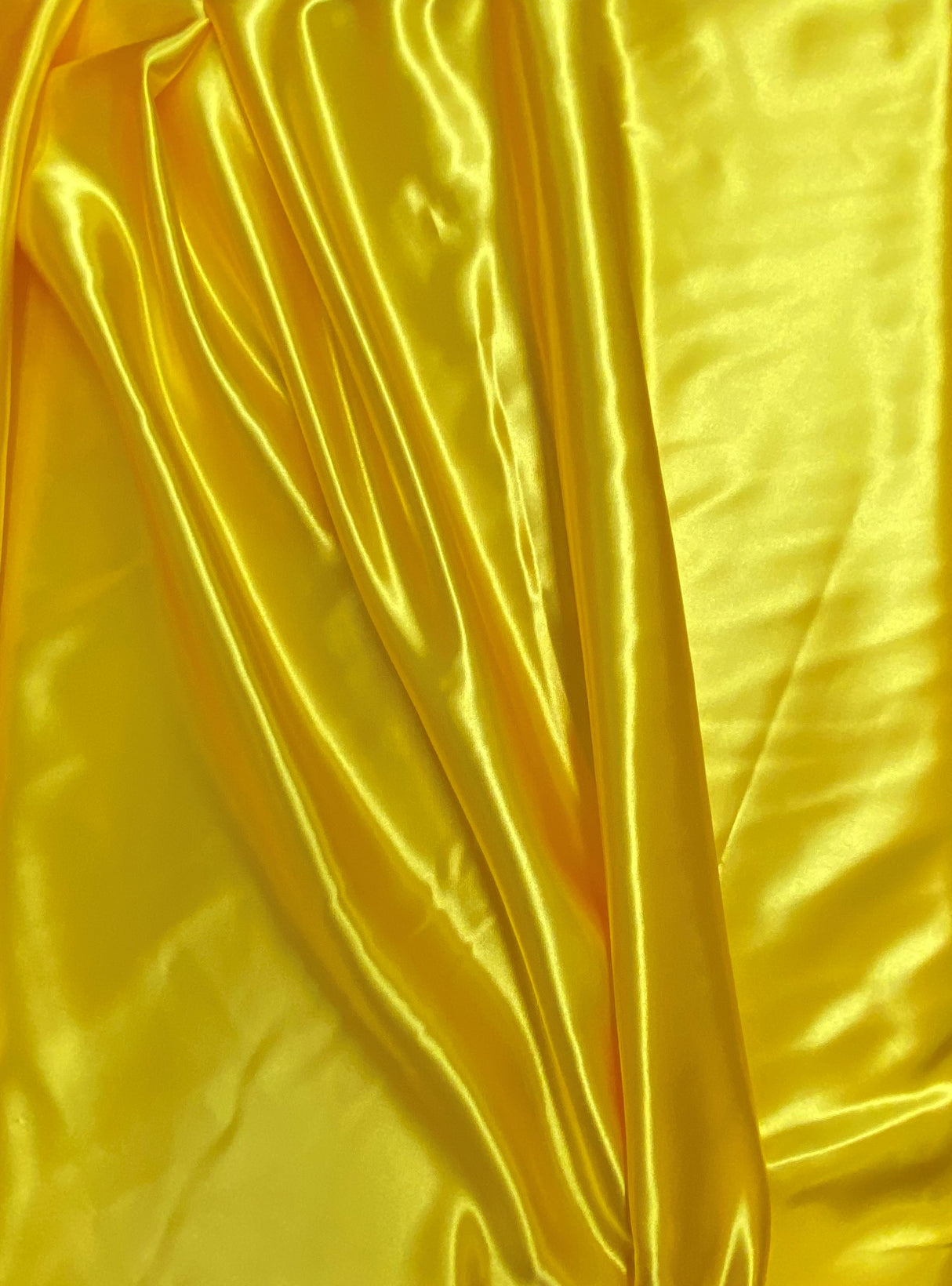 Yellow Bridal Satin Fabric - Yellow, Sheen, 58"-60" Width (1 Yard)