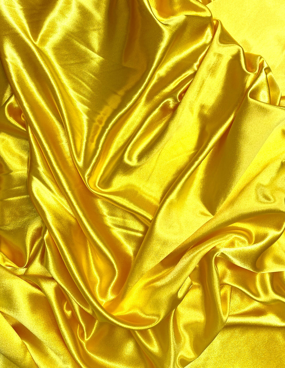 Crepe Satin Polyester Fabric - Yellow, 58" Width (1 Yard)