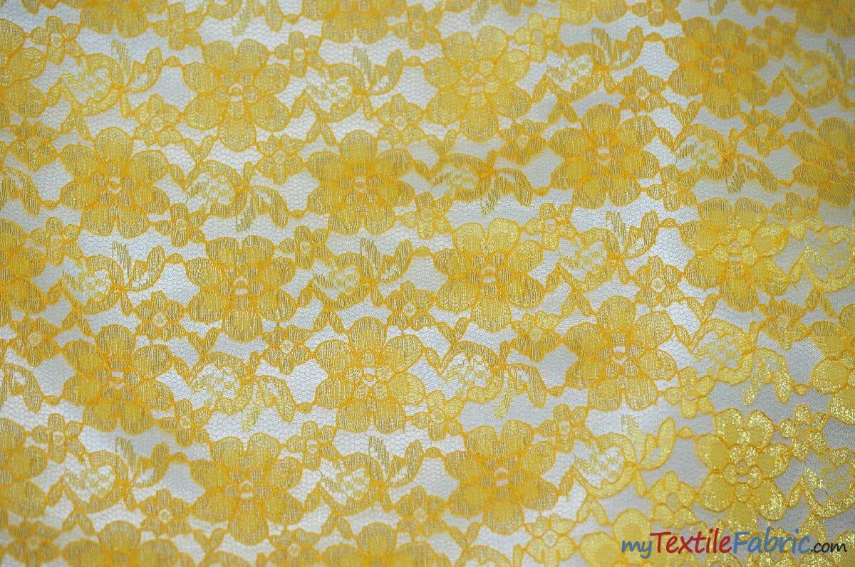 Raschel Lace Polyester Fabric - Floral Sheer Lace, 58/60" Width (1 Yard)