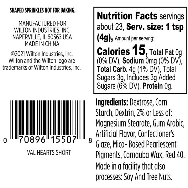Wilton Sweet Pink Hearts Valentine's Day Sprinkles, 3.17 oz.