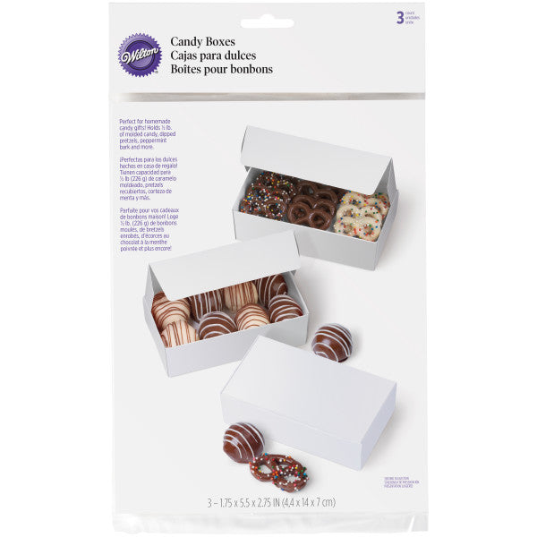 Wilton Candy Boxes White Rectangle. 3-Count